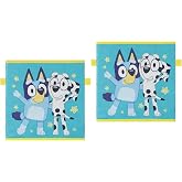 Bluey Set of 2 Collapsible Storage Cubes,10"x10"x10" Fabric Bins for Kids, Spacious Foldable Toy Organizer Boxes for Bedroom, Playroom, or Closet