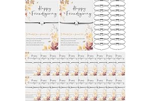 Bucherry Friendsgiving Bracelet Gift Thanksgiving Party Favor for Friends Braided Heart and Star Adjustable Wax Rope Matching Couple Woven Bracelets Friendship Gift Set for Women Men