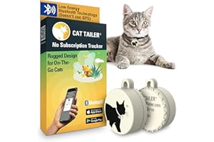 Cat Tailer Cat Tracker - Small and Lightweight Waterproof Bluetooth Pet Collar Attachment, 328 Foot Range, Replaceable 6 Month Battery Life, Android/Apple iOS Compatible