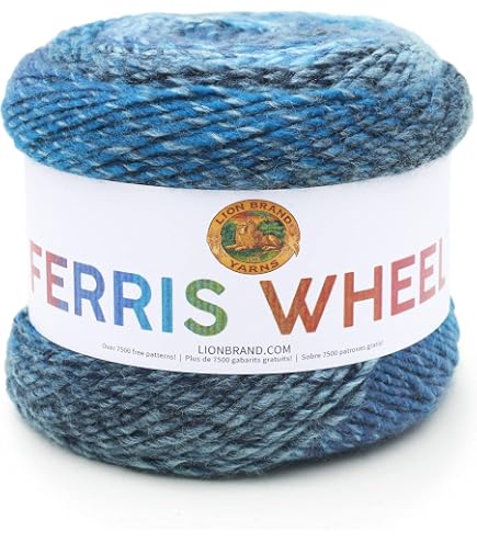 Lion Brand Yarn Company Filo Mandala Fluffy – Blu Dempsey – 100g Per Maglia E Uncinetto - 2