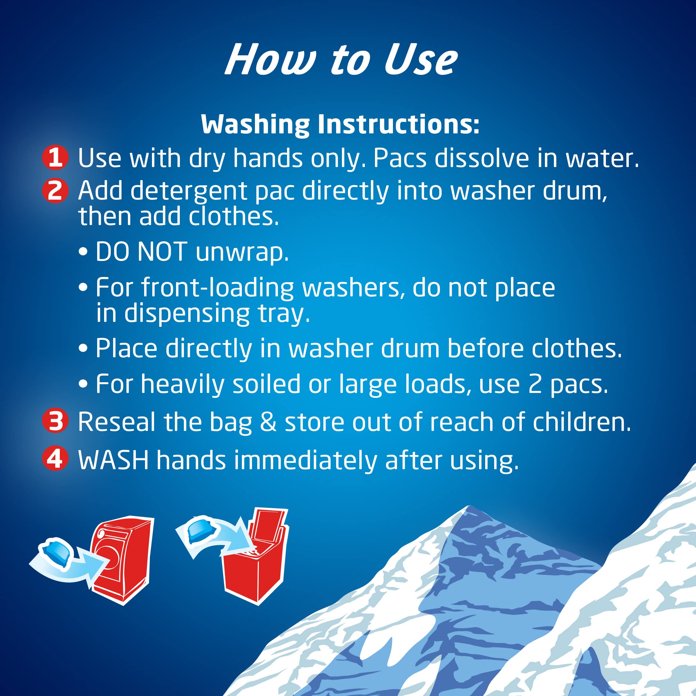 Purex 4-in-1 Laundry Detergent Pacs, Mountain Breeze, 58Count, Pack of 2, Total Loads, 116, 116Count