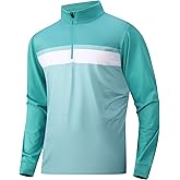 Damipow Mens Quarter Zip Pullover Golf Shirts Long Sleeve Zipper Sweatshirt Dry Fit Polo Outdoor Running Shirts for Men