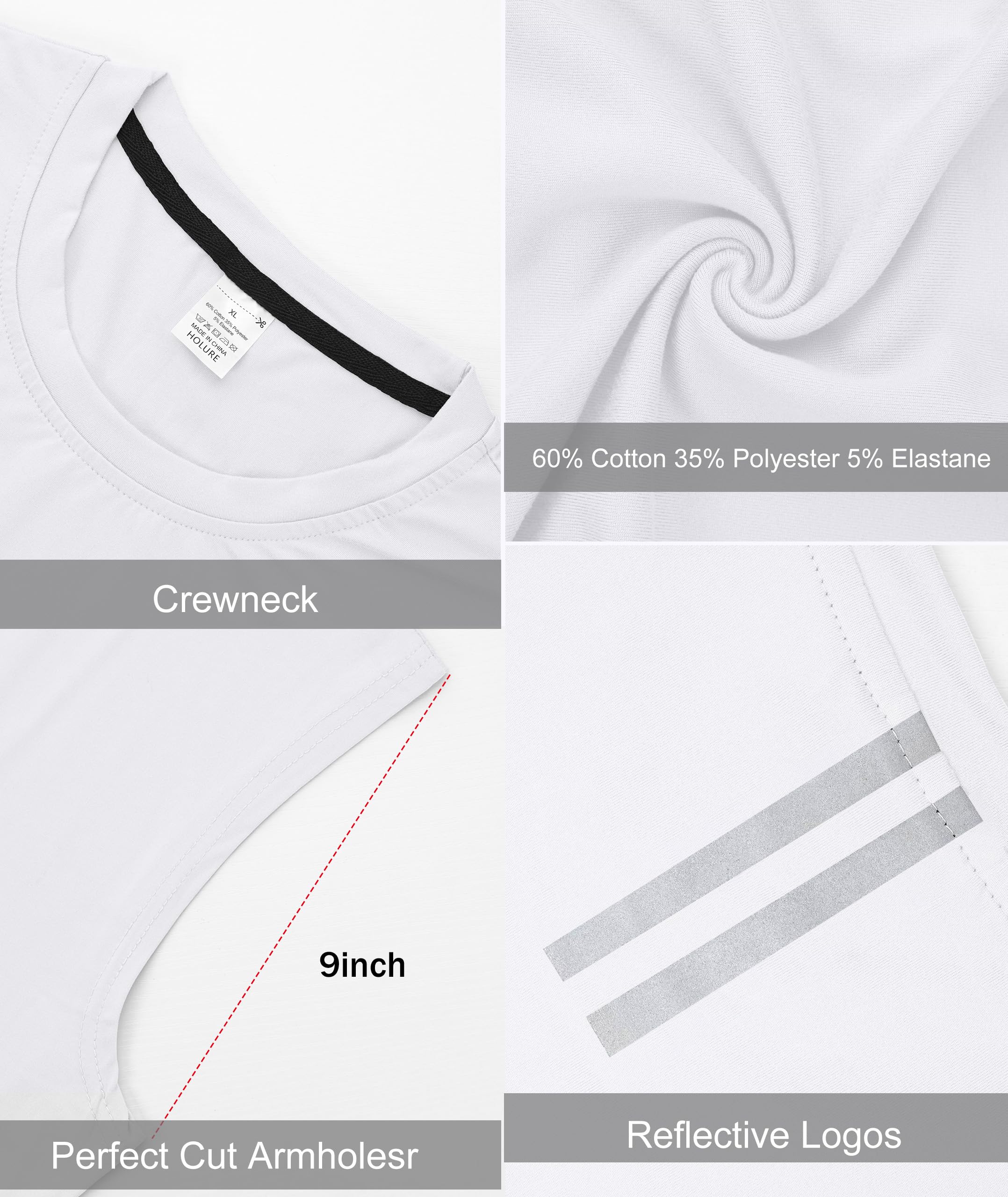 1, 3 or 5er Pack Herren Fitnessstudio Tank Tops Workout ärmellose T-Shirts Athletic Muscle Tank Training Bodybuilding Shirts Weiß 5P01-XL 5