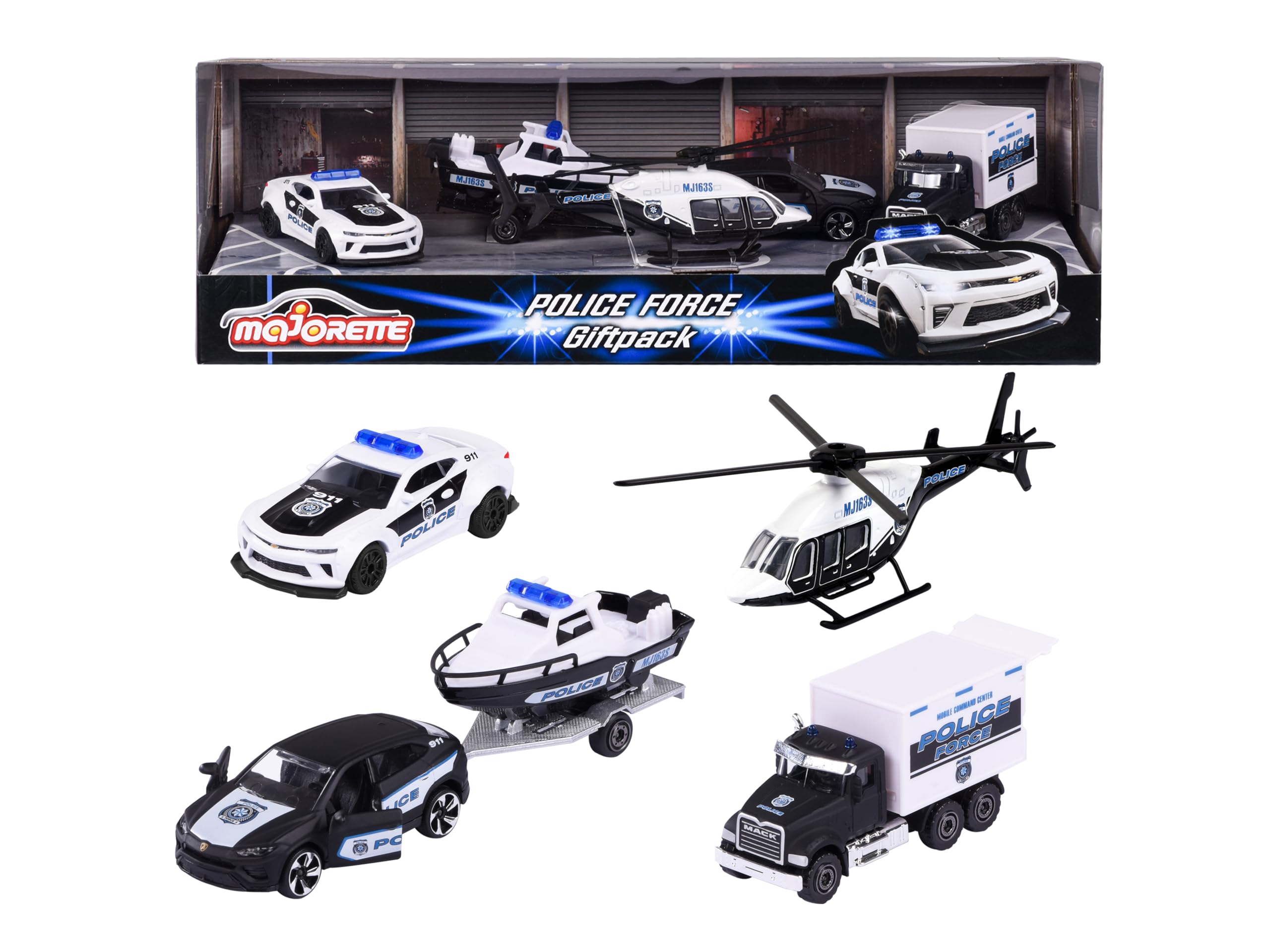 Majorette PORSCHE POLICE FORCE 4 CAR collectible gift box for kids and collectors from 3 to 103 years, start or add to a collection or just play — image 1