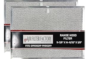 Air Filter Factory Grease Filter S99010299 99010299 Replacement For Broan Range Hood 11-7/8" X 14-11/32" X 3/8" USA Made Aluminum Mesh Grease Filter 2-Pack
