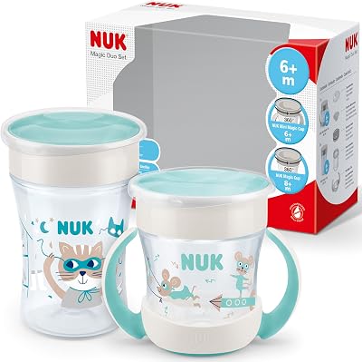 NUK Magic Cup & Mini Magic Sippy Duo 360° Anti-Spill 160ml 230ml Mint