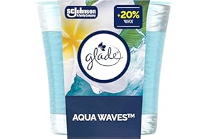 Glade Scented Candle, Aqua Waves, Air Freshener Infused with Essential Oils for Home Fragrance, 1-Wick Candle, 1 Count