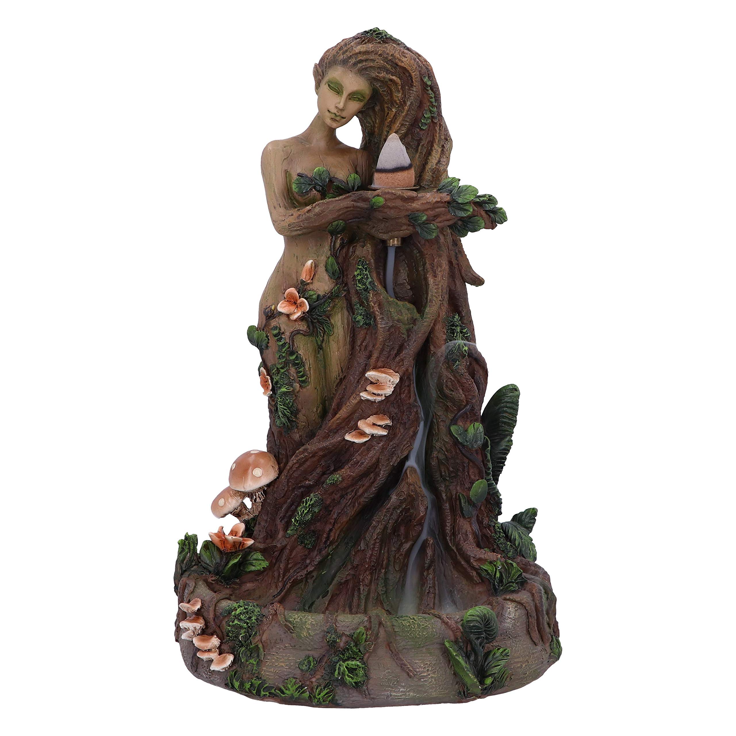 Nemesis Now Lady Earth Female Tree Spirit Natural Backflow Incense Burner,Brown,23.5cm