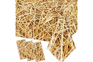 Pymurod 3pcs Straw Tablecovers Farm Hay Tablecloth Starw Hay Bales Decoration for Table Western Cowboy Theme Birthday Party Decorations Hawaiian Luau Party Decorations