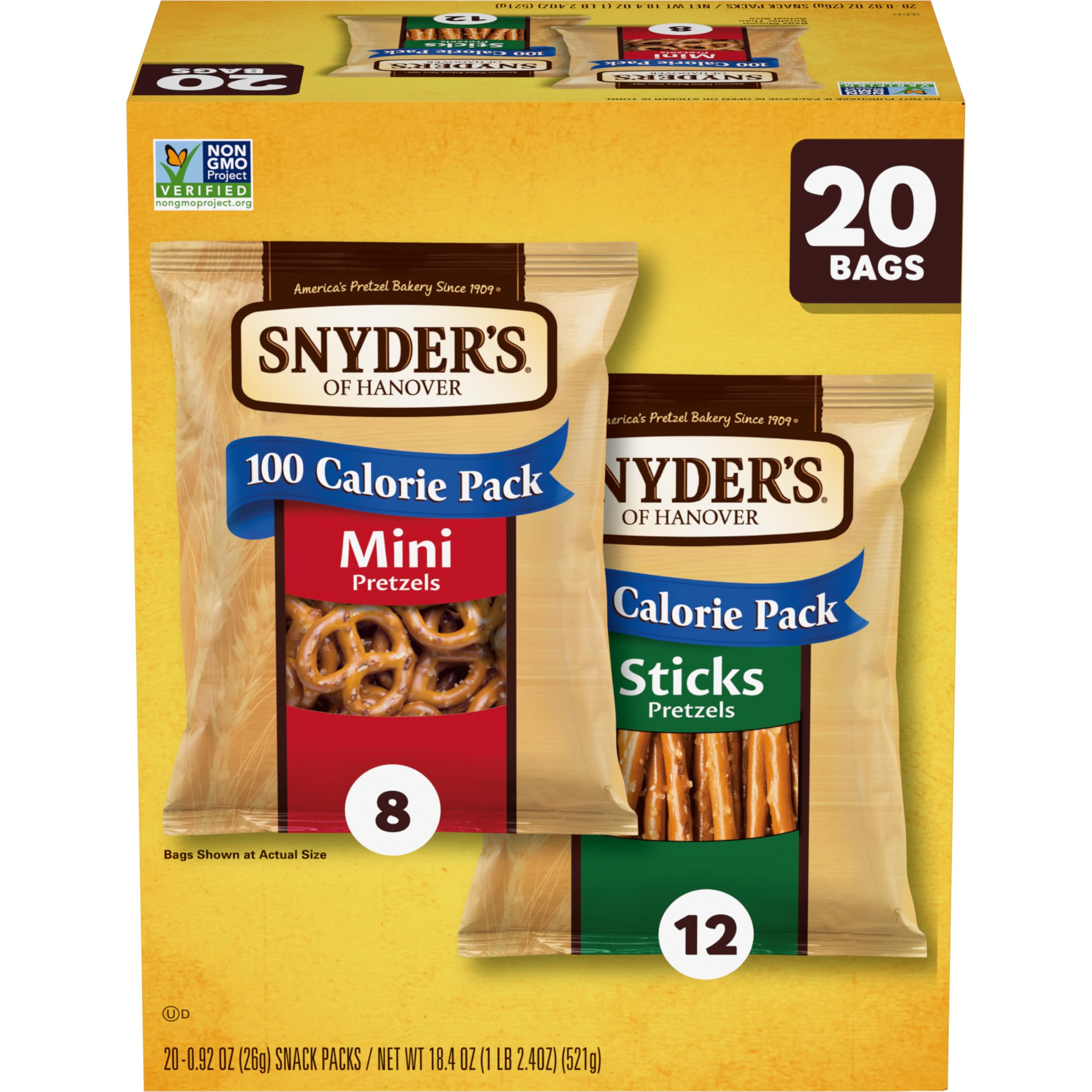 Photo 1 of Snyder's of Hanover Variety Pack Pretzels, 20 Count 0.92 Oz