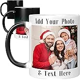 Custom Heat Sensitive Photo Mug, 11 oz - Add Your Picture and Text, Double Side Printing - Tazas Personalizadas, Color Changing Cup for Tea & Coffee - Personalized Magic Mug