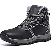 YINGCSM Men's Snow Boots Warm Fur Lined Winter Shoes Non-Slip Water-Resistant Outdoor Insulated Shoe