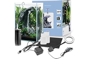 Aqua Worx Sand Waterfall Tank Kit - Silent Operation Falling Sand Fish Tank w/LED Light and Self Cleaning Filtration - Desktop Rimless Starter Aquarium Kit, Just Add Plants - 9.51GAL | 36L (A2)