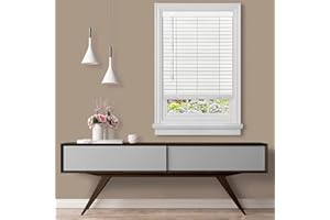 ACHIM HOME FURNISHINGS Cordless Room Darkening Plantation Blind - 30 Inch Width, 64 Inch Length, 2" Vinyl Slat Size - White - GII Madera Falsa Faux Wood, Light Filtering Horizontal Windows Blinds by Achim Home Decor