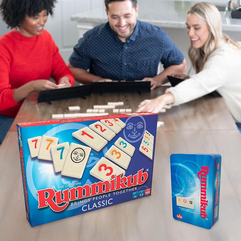 , Rummikub Original, 4 Jugadores, Juego De Mesa+6 Años, Juegos De Mesa Adultos Y Niños, Juego Estratégico De Fichas, Juego De Números De Estrategia para De 2 a 4 Jugadores(64550400)