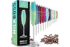 ZULAY KITCHEN Zulay Powerful Milk Frother Handheld Foam Maker for Lattes - Whisk Drink Mixer for Coffee, Mini Foamer for Cappuccino, Frappe, Matcha, Hot Chocolate by Milk Boss (Ocean Spray)