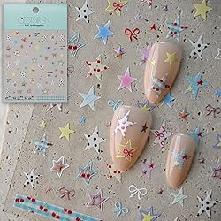 CESTSIREN Colorful Star Nail Art Stickers, Fashion