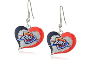 AMINCO NBA Oklahoma City Thunder Swirl Heart Earrings