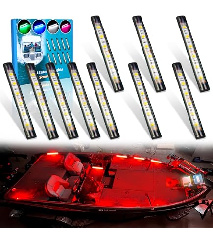 Mariner Lighting 4-Pack Red LED Boat Deck Lights – 1-Inch, 12V Waterproof For Trailer Pontoon