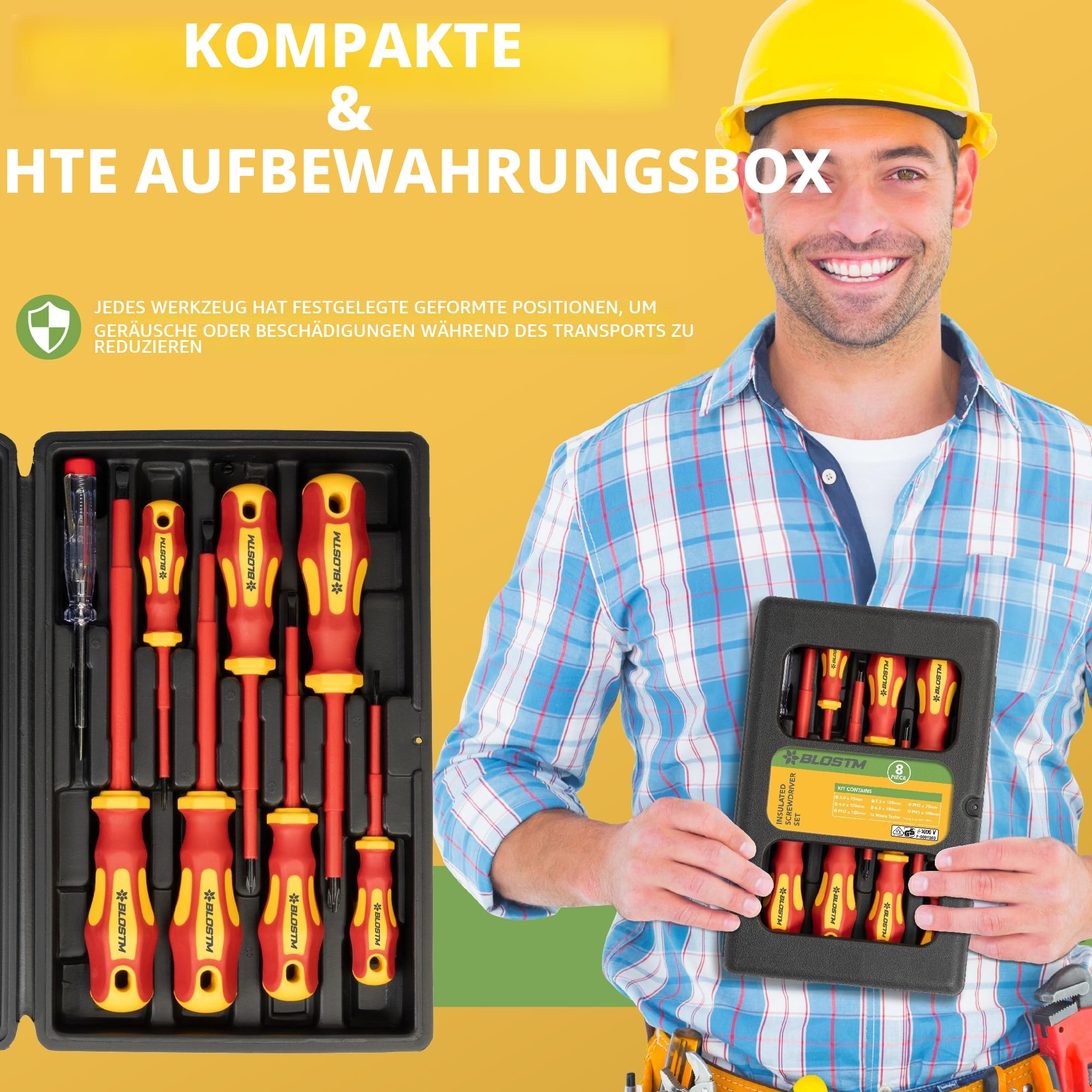 BLOSTM Isoliertes Schraubendreher-Set - 8-teiliges 7