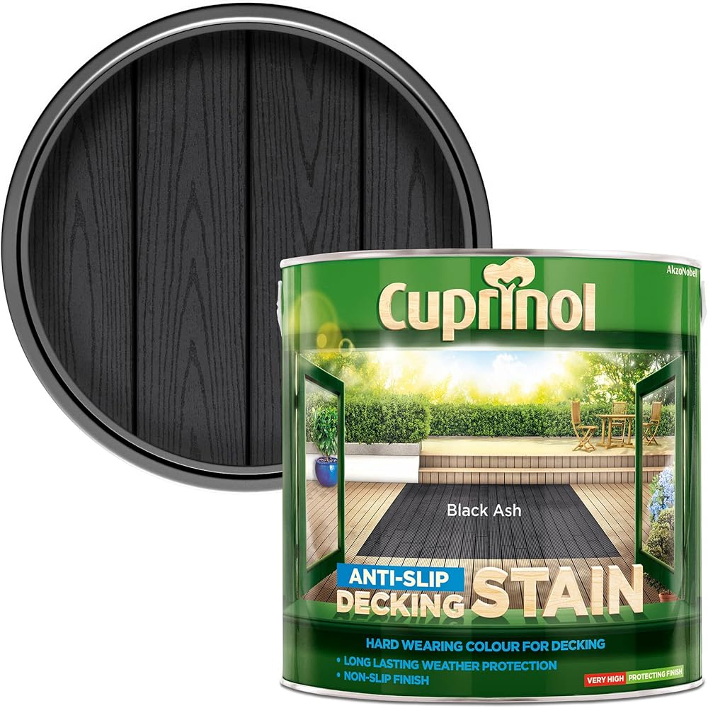 Cuprinol Exterior Woodcare Black Ash 2.5 L Deck Stain Matte Finish