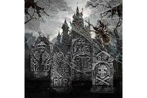 Abakuku 17”Halloween Foam RIP Graveyard Tombstones,4 Pack Halloween Tombstones for Halloween Lawn Yard Decorations (Tombstones)