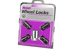 McGard 24026 Chrome/Black Cone Seat Wheel Locks, M12 x 1.5 Thread Size, Set of 4