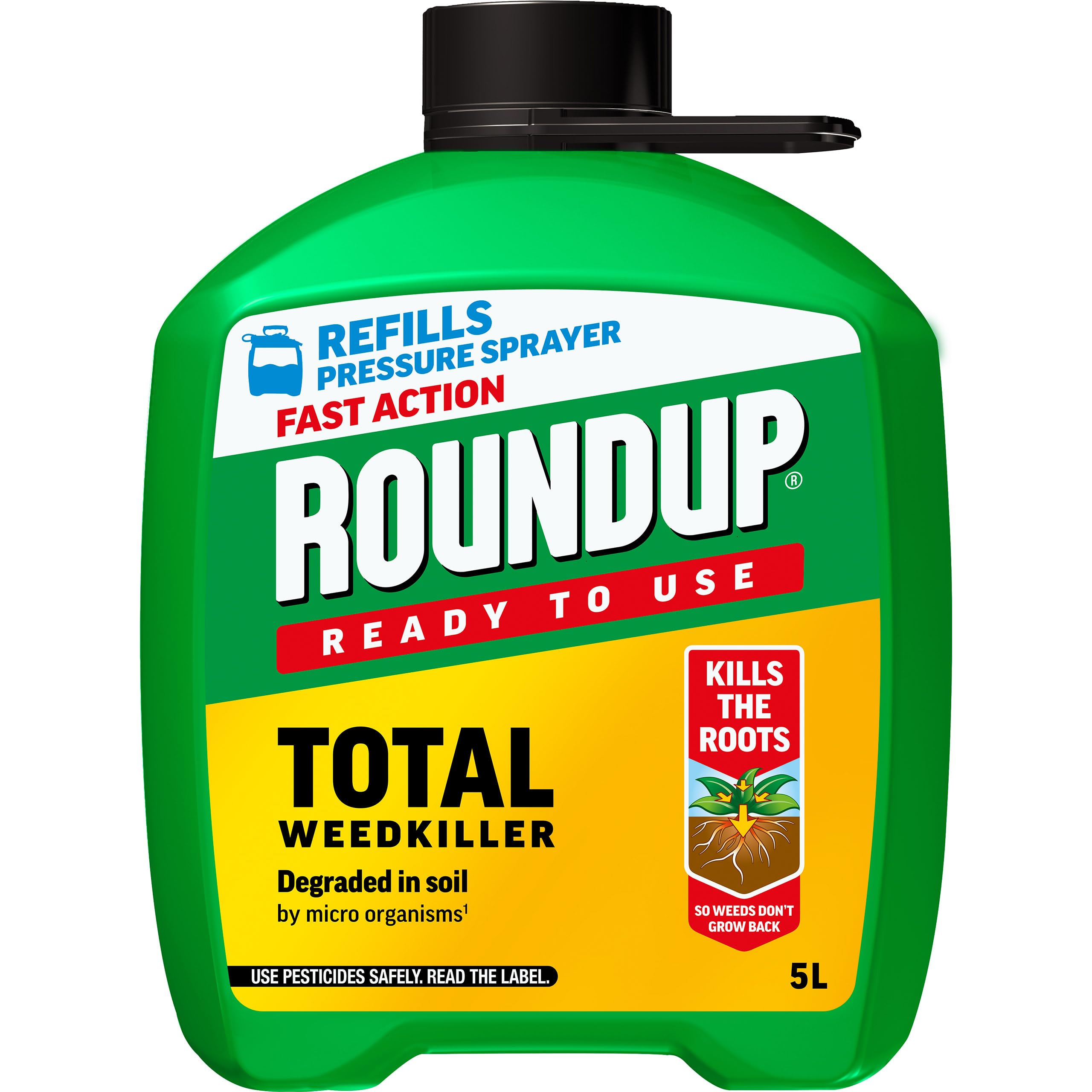 Roundup Fast Action Pump 'N Go Weed Killer 5L Refill, Clear, 112113