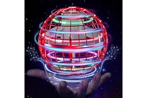 ETPlanet Flying Orb Ball Toys Hover Soaring Flying Toy Cosmic Globe Magic Boomerang Spinner Hand Controlled Mini Drone Cool Stuff Gift for 6 7 8 9 10+ Year Old Kids Boys Girls Outdoor Indoor (Red)