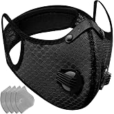 Threlaco Dust Mask Reusable | Respirator Face Mask with Activated Carbon Filters, for Woodworking Mowing Sanding Dust Protection, Adjustable Straps