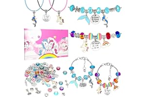 CH HAICHENG DIY Charm Bracelet Making Kit for Girls, Unicorn Bracelet Kit, Mermaid Unicorn Jewelry Making Kit for Girls Christmas Birthday Gift for Girls