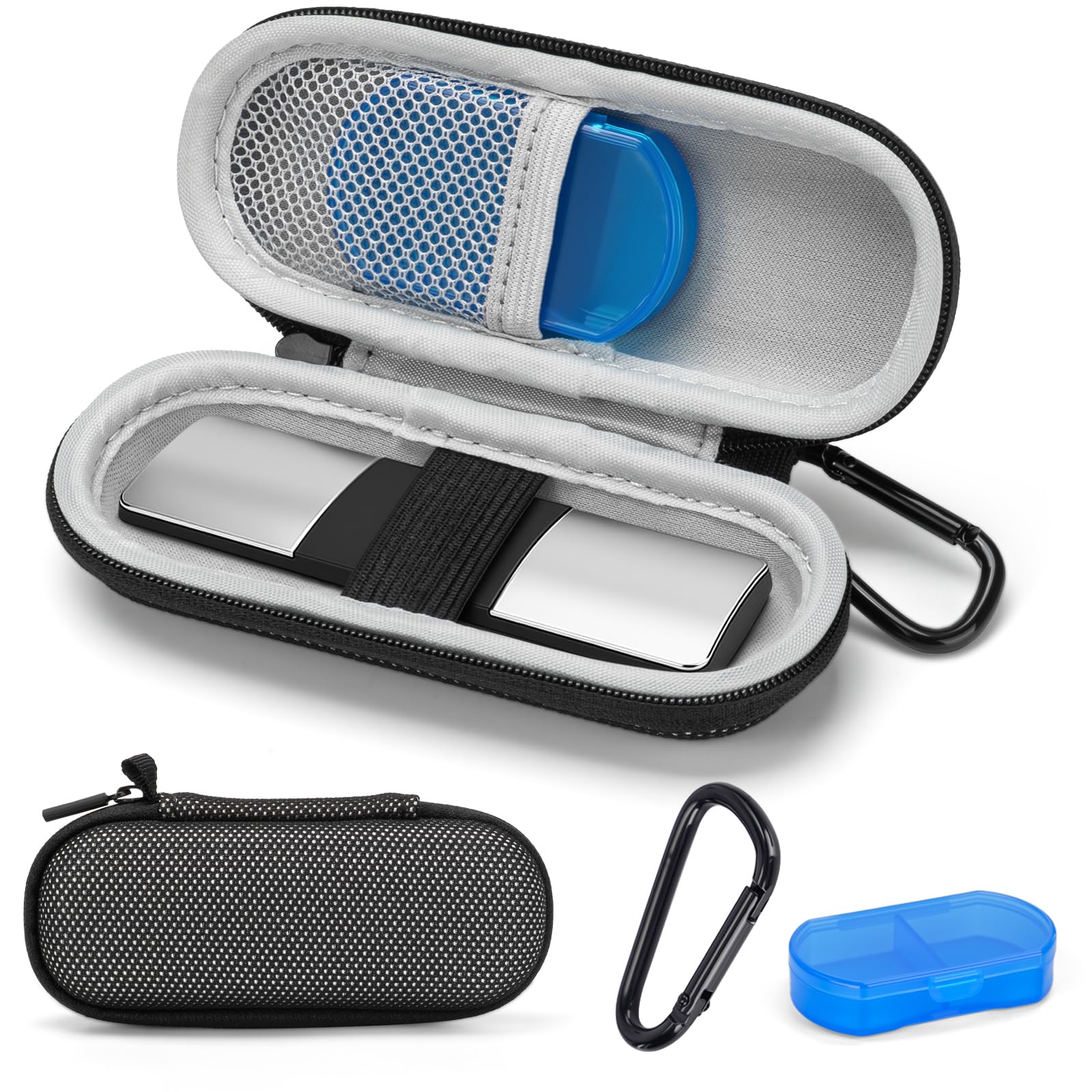 Photo 1 of Case for KardiaMobile 1L 6L Personal EKG Monitor, Hard Travel Carrying Case for AliveCor Kardia Heart Monitor EKG/ECG, Portable Heart Rate Monitor Bag Storage Organizer with Pill Box & Carabiner Clip