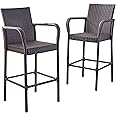 Christopher Knight Home Stewart Outdoor Bar Stool, Set of 2, Brown