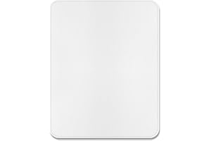 Hsxnam Leather Mouse Pad, Office Mouse Mat Non-Slip Rubber Base Stitched Edge Washable Waterproof Rectangular Mousepad for Office Gaming PC Laptop, 9.8" x 7.9", White