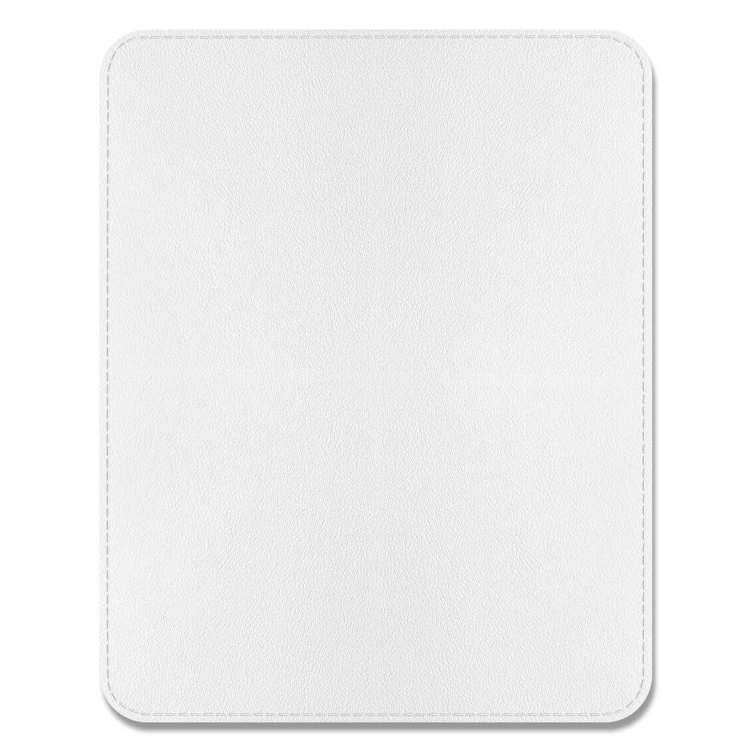 Photo 1 of Hsxnam Leather Mouse Pad, Office Mouse Mat Non-Slip Rubber Base Stitched Edge Washable Waterproof Rectangular Mousepad for Office Gaming PC Laptop, 9.8" x 7.9", White