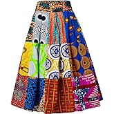 HongyuAmy Womens African Print Skirt Pleated Ankara Skirt