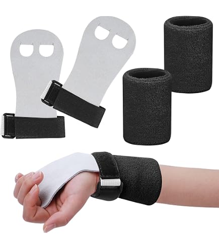 Sangles De Barre YNR – Poignée De Gymnastique Protège-Paumes – Renfort Quadri-Tissé + Couture 3 Étapes – Tailles Et Couleurs Variées – Lot De 2