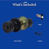 XFORT Tulip Privacy Knob Set Matt Black Keyless Door Knob with Lock view 5