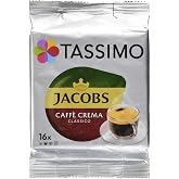 Tassimo Jacobs Caff&egrave; Crema Classico, Coffee with Fine Cream, 16 T-Discs