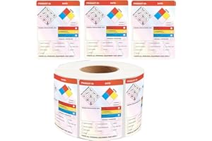 250pcs Holographic HMIS OSHA Hazardous Chemical Safety Data Stickers 4 x 3 Inches SDS Chemical Safety Identifying Label MSDS 