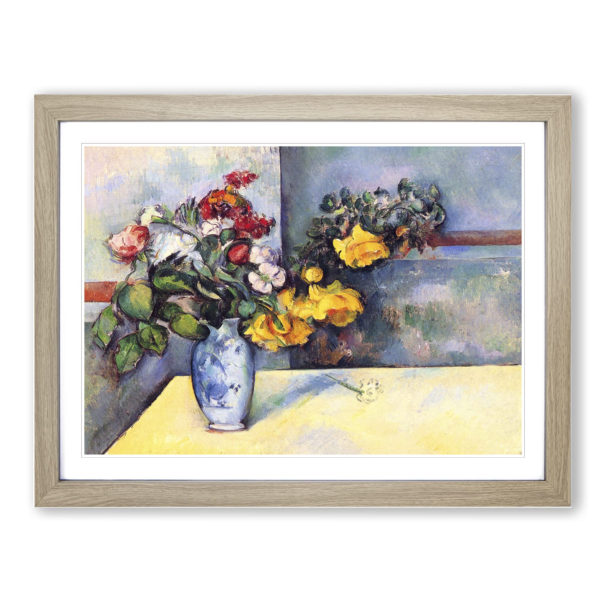 Paul Cezanne Still Life No.6 Classic Painting Framed Wall Art Print, Ready to Hang Picture for Living Room Bedroom Home Office Décor, Oak A4 (34 x 25 cm)