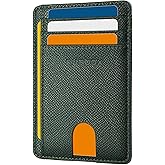 RUNBOX Slim ID Cases Minimalist Front Pocket RFID Blocking Leather Wallets for Men and Women Card Holder Wallets Gifts for men