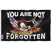 Anley Fly Breeze 3x5 Ft POW/MIA Flag - Vivid Color and Fade Proof - Canvas Header and Brass Grommet - You are Not Forgotten 3 X 5 Ft