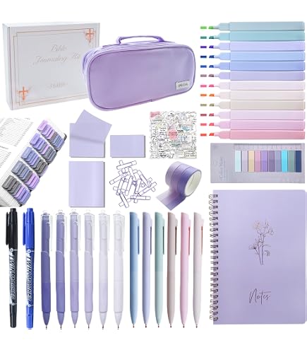 Bible Study Supplies 32 PCS Bible Journaling Kit with Pencil Case No