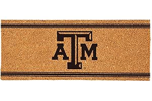 TEAM SPORTS AMERICA NCAA Texas A&M Coir Doormat 60"x24", Officially Licensed Team Logo, 2'x5' Extra Large Front Door Mat, Outdoor Indoor Entrance Rug, Non-Slip Welcome Mat for Double Doors Porch Patio