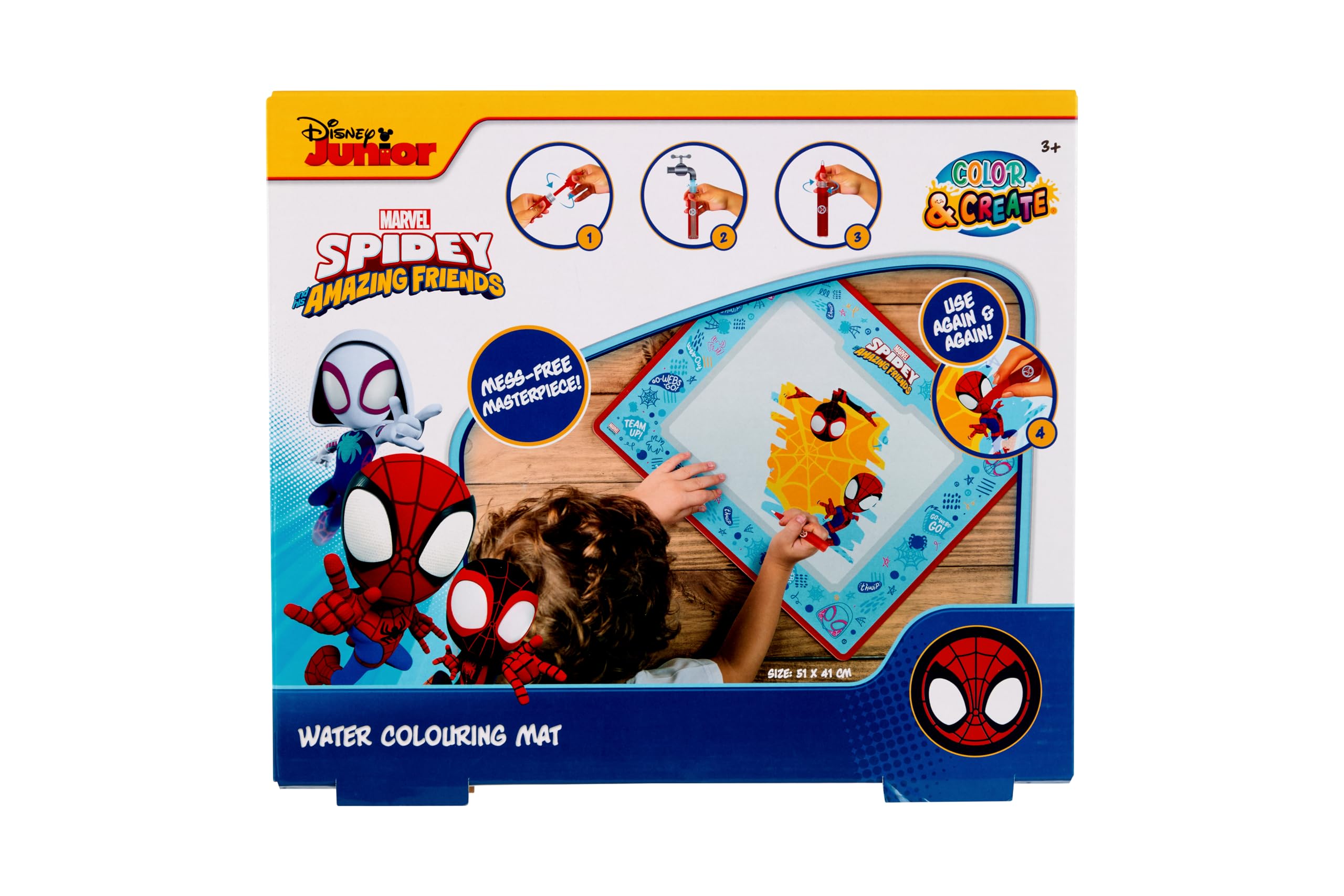 Spidey Aqua Paint Mat | Marvel Kids Water Painting Mat | Reusable Drawing Set with Pen | Pure Painting Without Chaos | Creative Disney Toy for Boys and Girls | Aqua playmat SP24359