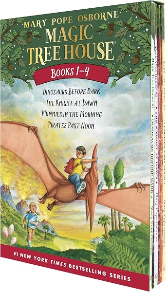 Magic Tree House Boxed Set, Books 1-4: Dinosaurs Before Dark, The Knight at Dawn, Mummies in the Morning, and Pirates Past No
