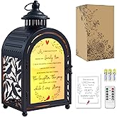 WOODEXPE Sympathy Gift Memorial Lantern, A Limb Has Fallen from The Family Tree Memorial Gift for Loss of Loved One with Flickering LED Candle and Remote Control Black