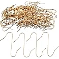 Sumind 200 Pieces Christmas Tree Hooks Ornament Hanging Hooks S-Shaped Hangers for Christmas Tree Hanging (Gold)