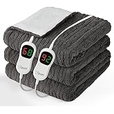 Homemate Electric Heated Blanket Queen - 84"x90" Heating Bed Blankets Throw with 10 Heating Levels 8 Hours Auto Off Fast Heating Over-Heated Protection Ultra Soft Warm Flannel ETL Certified